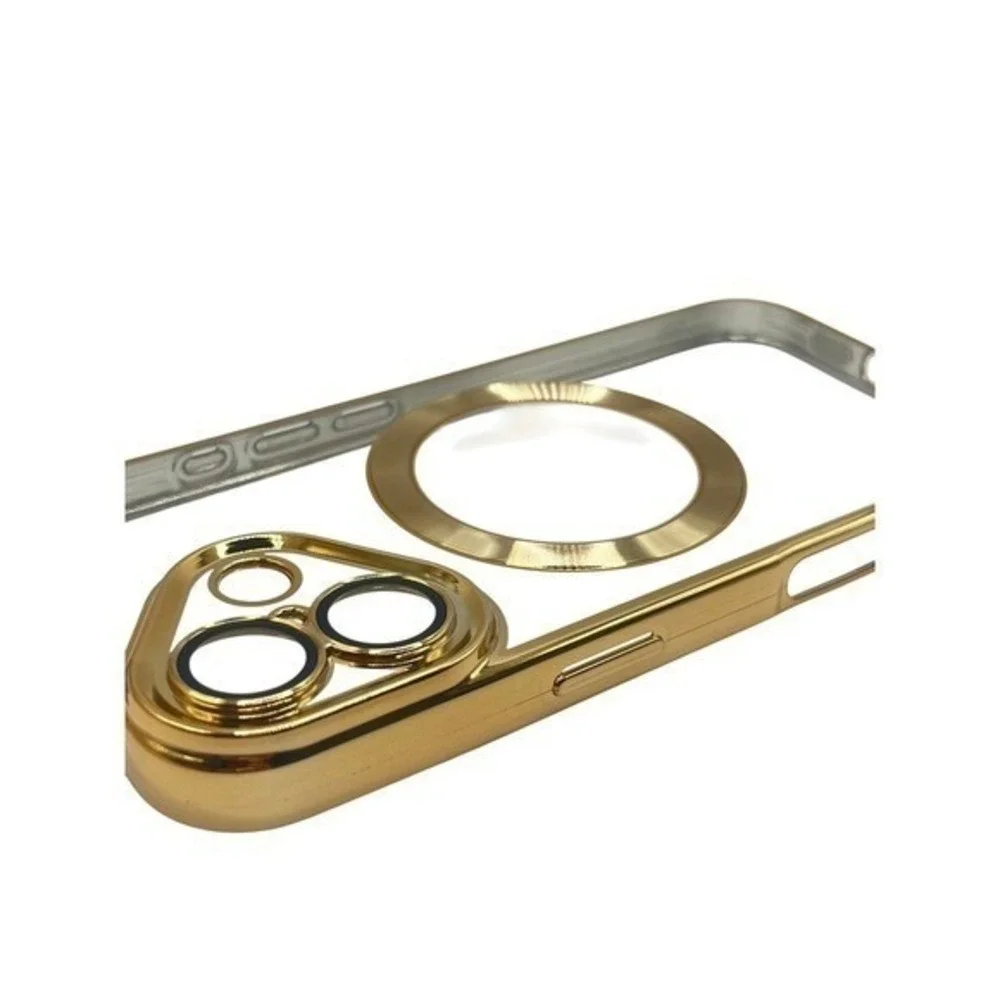 iPhone 17 Clear Protective Case Gold Metallic‎ Trim NEW
